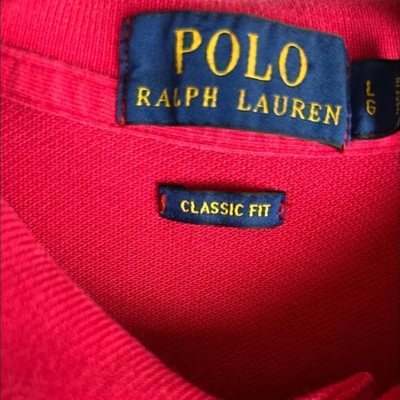 Red S/S Polo by Ralph Lauren Classic Fit Regatta RL Sz. L Gently Used Condition - Picture 3 of 6